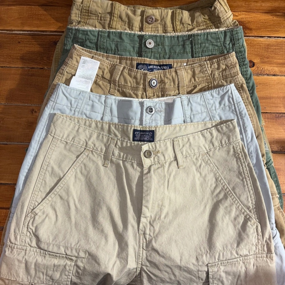 Levis American Eagle Unionbay Cargo Shorts Lot x5 Men's Small (28/29 Waist) *SEE